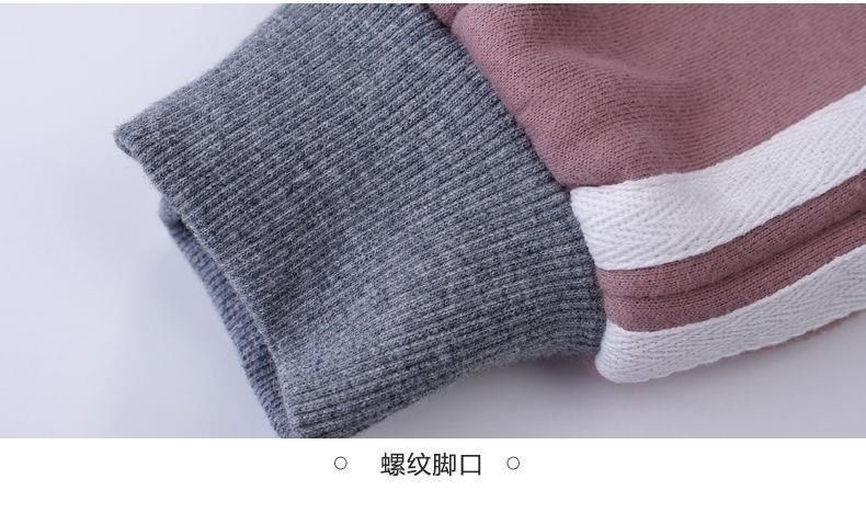 外贸加绒秋冬季2022新款儿童女童服装拼接连帽卫衣套装两件套批发详情12