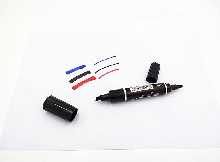 White Goose Quick-drying double-headed marker pen, large black colored outlining pen, large head pen, oil-based marker pen, logistics drawing pic 5