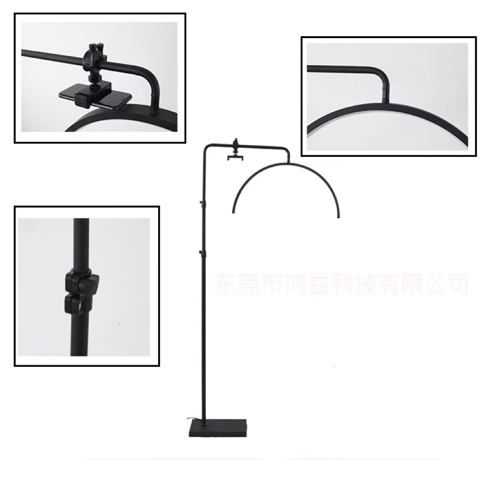 亚马逊半月美容灯 美甲纹绣美睫灯便携式LED纹眉灯U型落地补光灯详情20