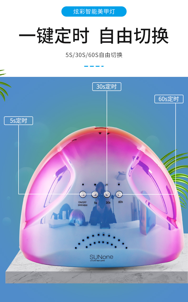 sunoneUV nail Art Light therapy Machine with gradient Color, quick-drying nail baking lamp pic 10