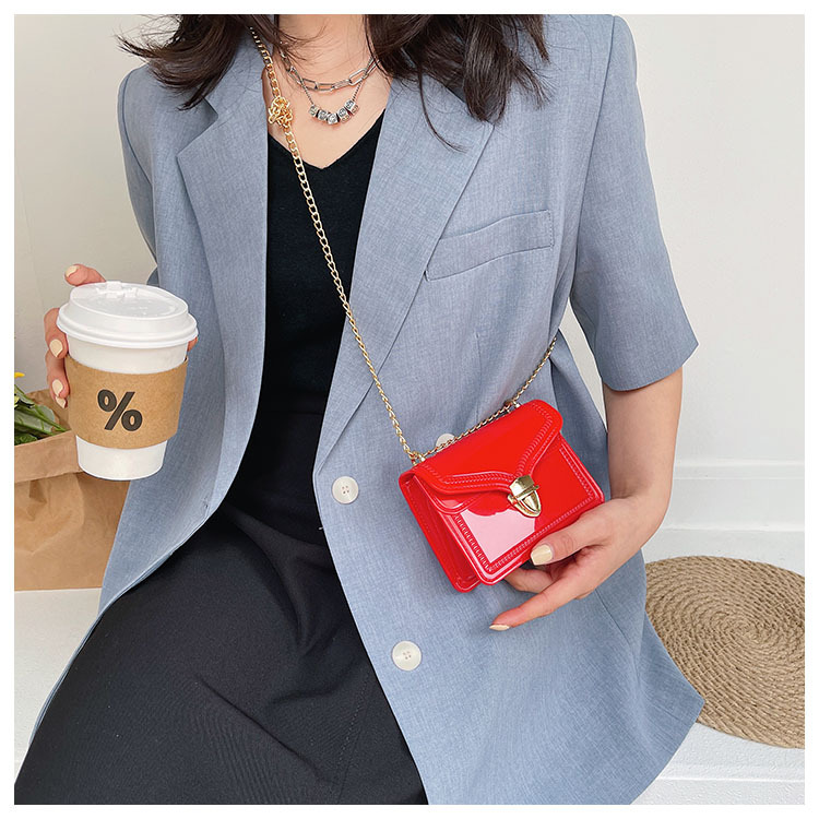 2021夏季新款PVC果冻包mini时尚花边小方包化妆包单肩斜挎ins女包详情18