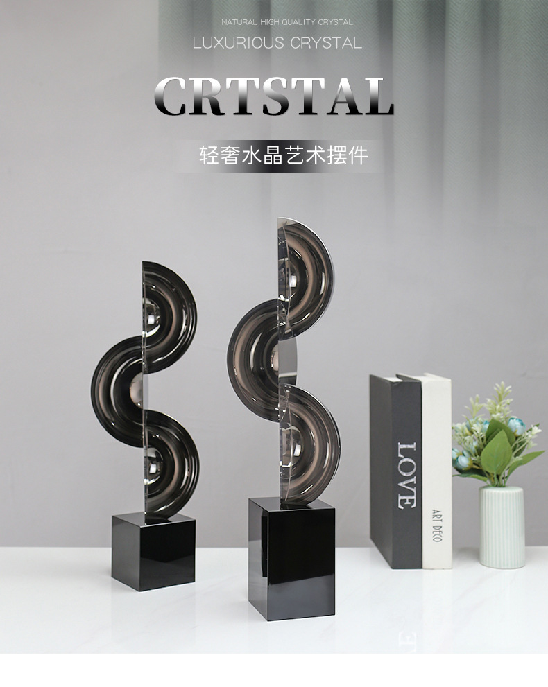 Cametti Creative Home Crystal Art ornaments, modern light luxury living room entrance TV cabinet decorative handicrafts, modern simple soft decoration club decorative ornaments pic 19