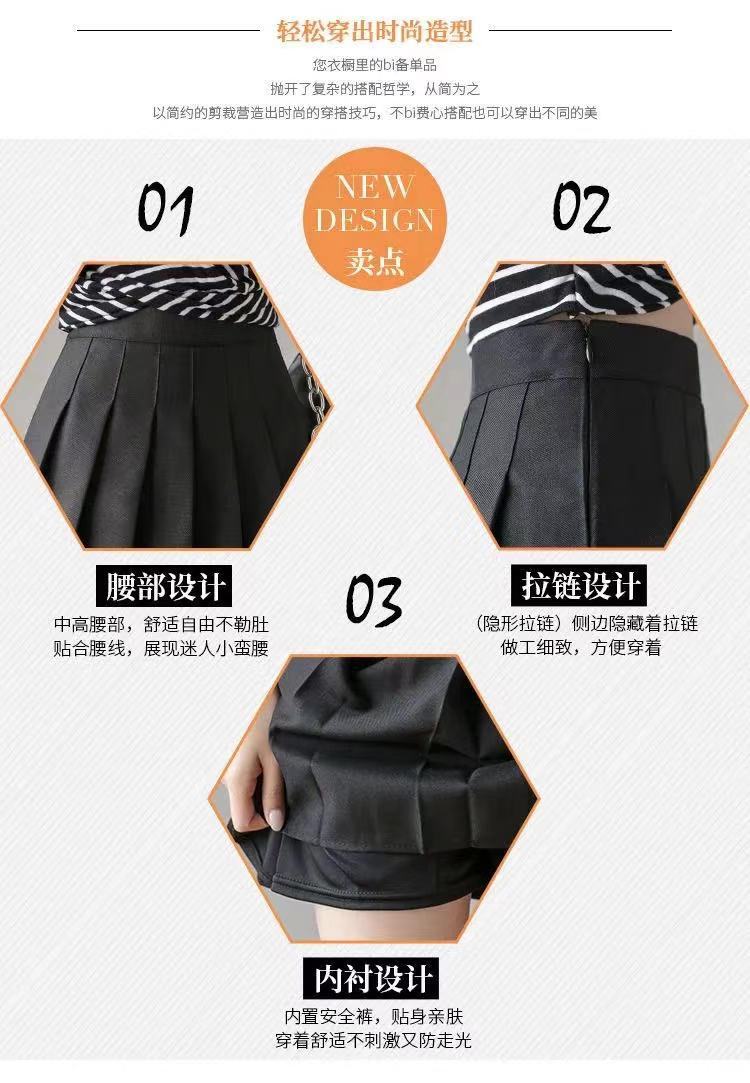 Pleated skirt 2023 new large-sized half skirt for women, JK skirt for spring and summer, all-roundable for chubby girls, high-waisted short skirt, A-line skirt pic 5