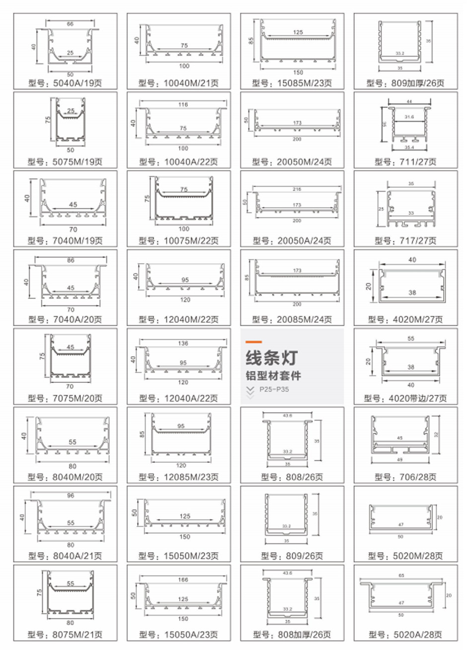Wholesale of LED strip light aluminum material kits, led strip light shells, aluminum grooves, embedded hard light strip shell kits pic 11