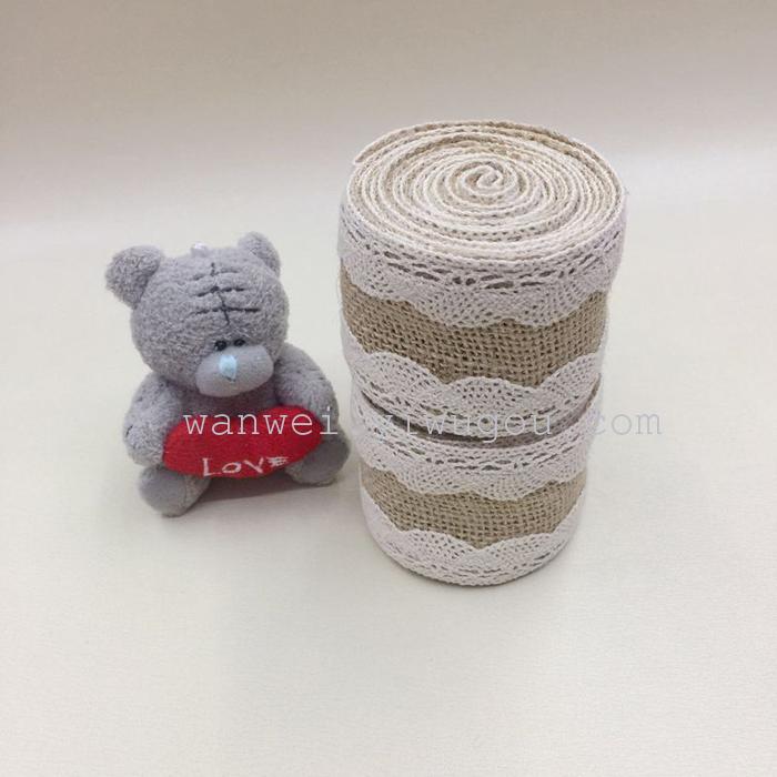 Lace edge, linen roll, cotton embroidered edge flower packaging material pic 1