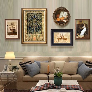 American-style entrance foyer hanging paintings, modern art, European-style vertical corridor and passageway decorative paintings, grand murals, large size pic 5