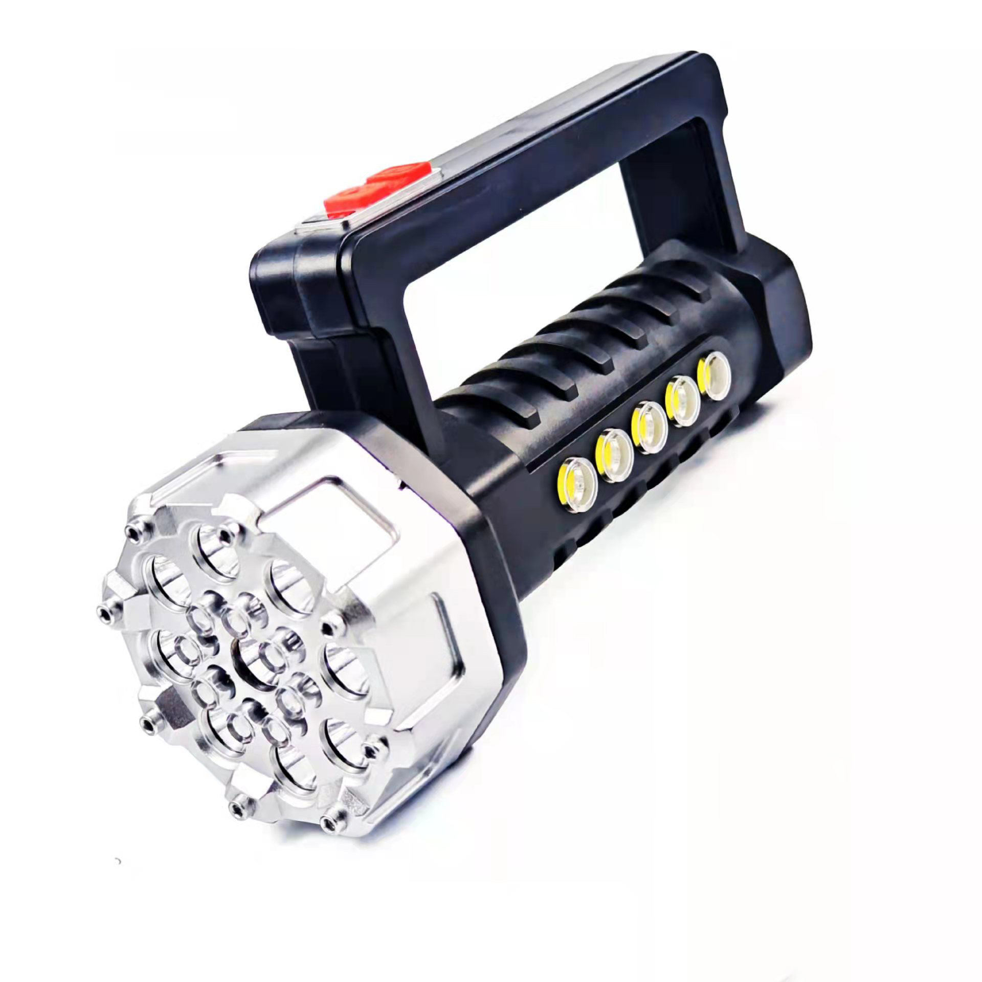 New high-intensity flashlight, 11-lamp LED high beam, USB charging COB side light, portable battery level display searchlight pic 4