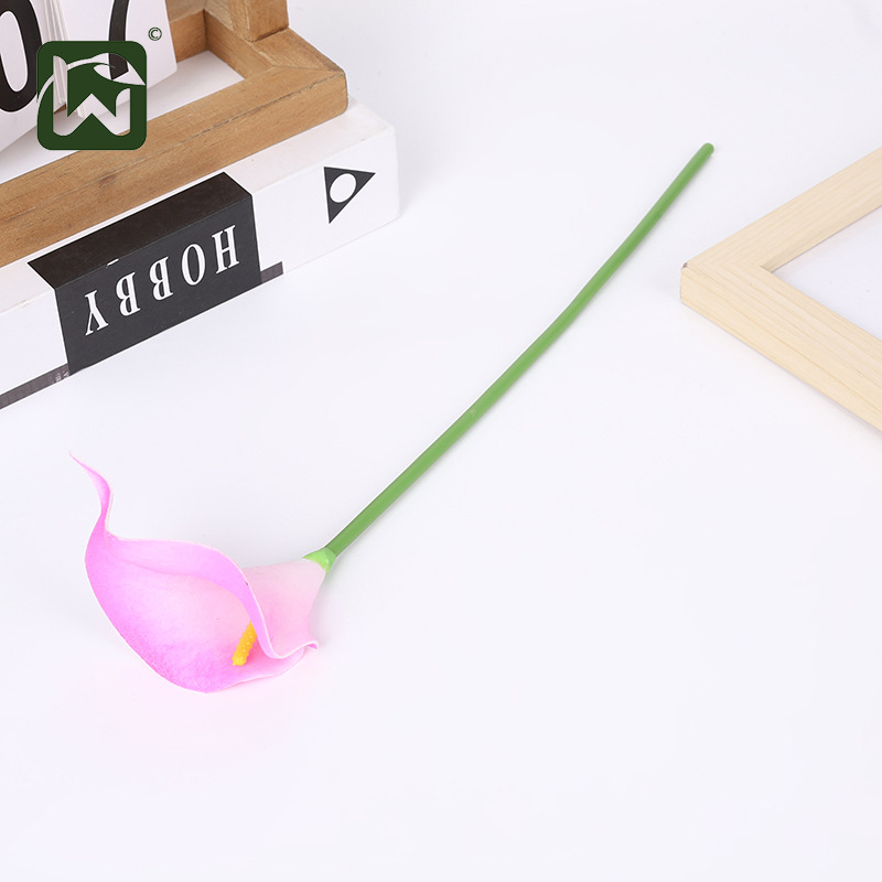 PU artificial flower single branch with a touch of glue, calla lily artificial flower, foreign trade, home decoration, desktop display, photography prop pic 24