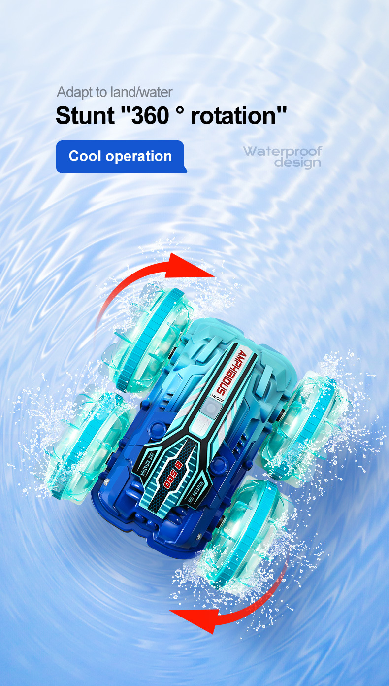 跨境热卖儿童遥控双面特技车充电款手势感应水陆两栖汽车玩具批发详情24