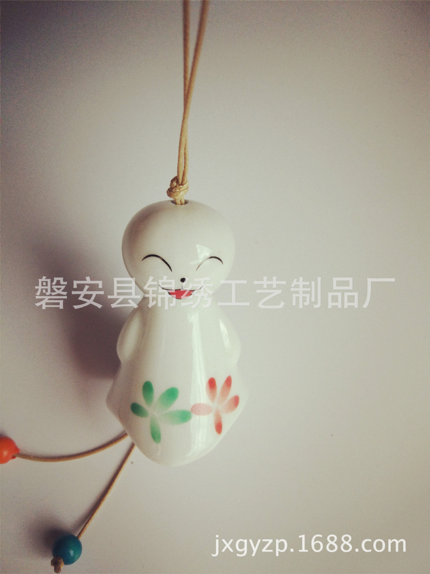 Hot-selling ceramic sunny day doll wind chime, sunny day doll pendant, car hanging, home decoration pendant pic 4