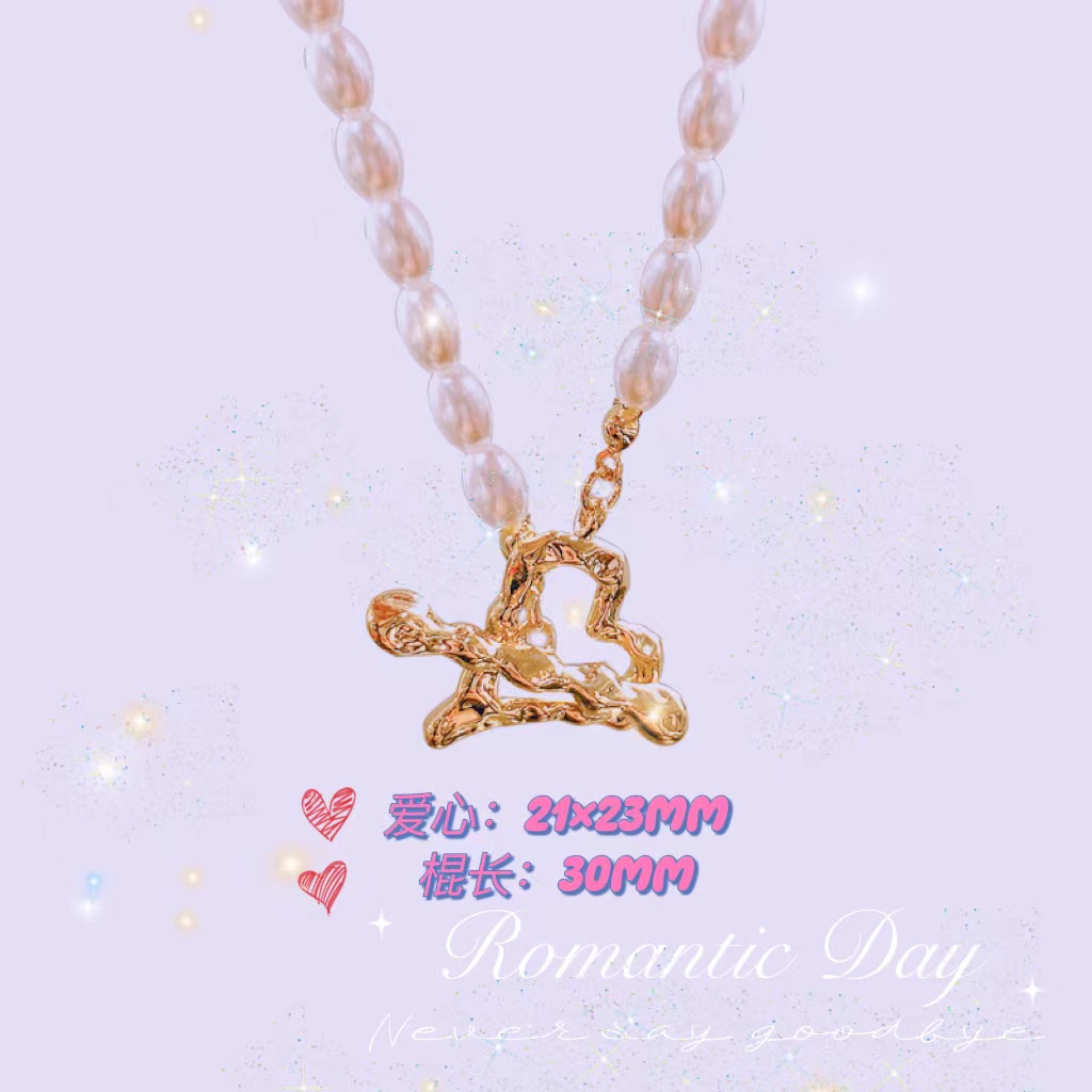 Copper-plated real gold, extended chain, heart-shaped OT buckle, pearl necklace, bracelet buckle, connecting buckle, DIY handmade accessories pic 5