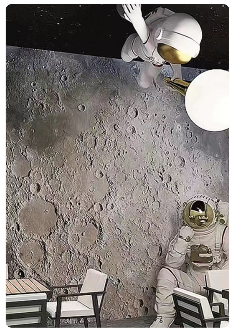 网红pu月球石背景墙仿石膏轻质3d月球表面浮雕陨石坑肌理装饰板PU详情16