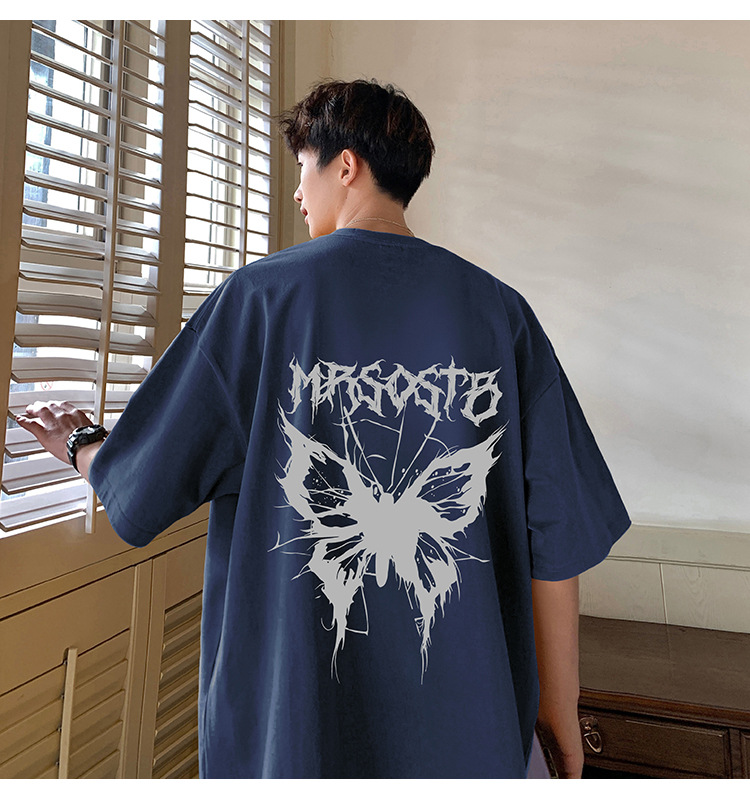 Camiseta de manga corta americana de algodón pesado hombre 2024 nuevo verano hombre retro country trend oversize pic 31
