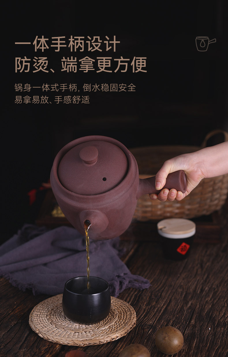 High-temperature resistant, old-fashioned, simple and unglazed medicinal pot, special for household gas stove, soup stewing and health preservation pot, ceramic sand pot pic 7