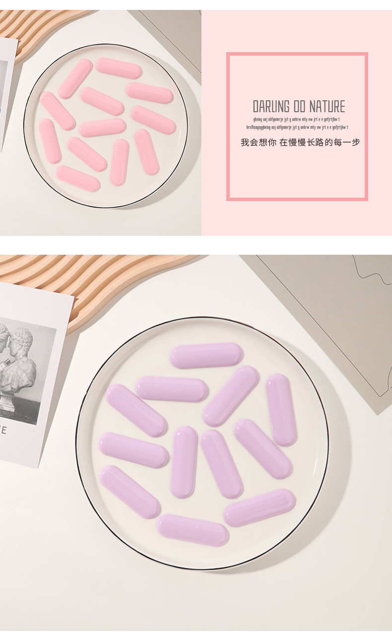 Acrylic glossy oval long strip candy-colored hair clip patch diy accessory, Macron color bestseller pic 5