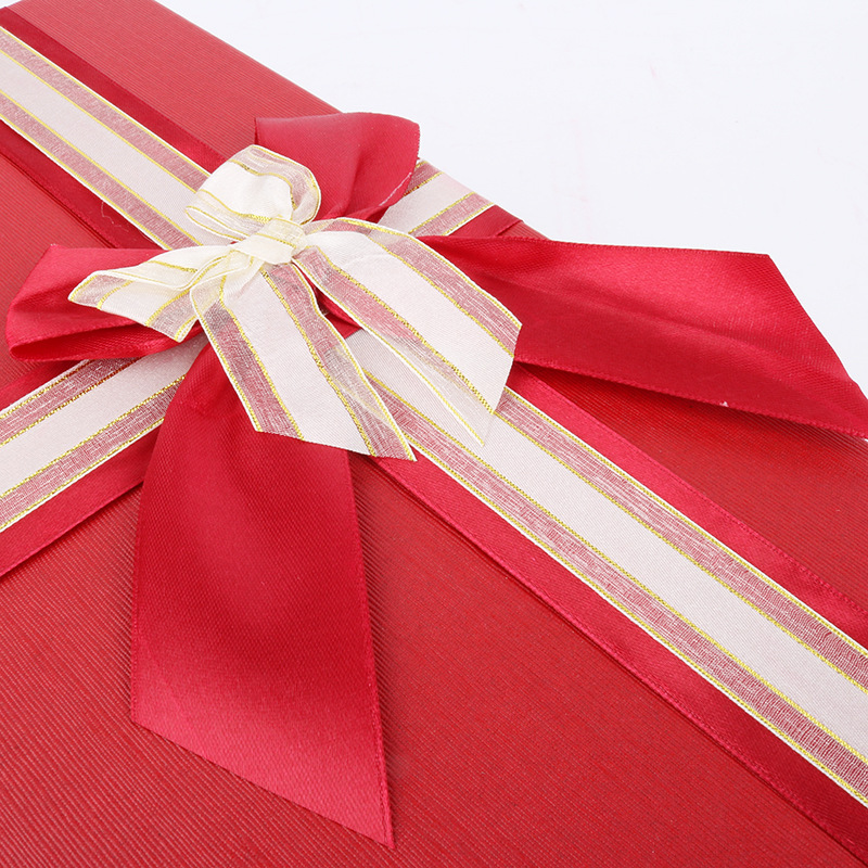 High-end rectangular classic cross-bow ribbon flower gift box set, a consumables manufacturer for flower shops pic 4