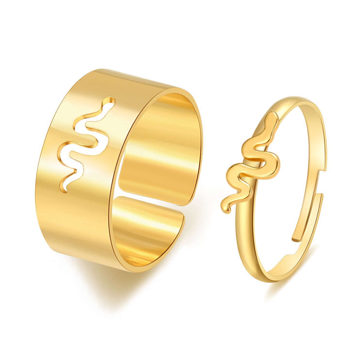 European and American cross-border butterfly heart rings, creative hollowed-out InS-style rings, personalized punk-style couple rings and couple rings pic 11
