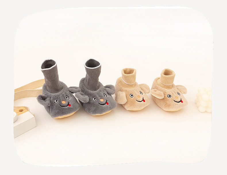 Newborns, infants, one-month-old babies, soft-soled shoes, foot covers, warm autumn and winter thickened and fleece shoes, socks, furry shoes pic 10