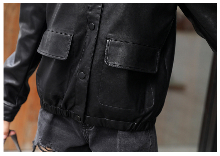 Women's 2022 Spring and Autumn new women's clothing, Korean-style loose pu leather motorcycle outerwear, trendy for women pic 19