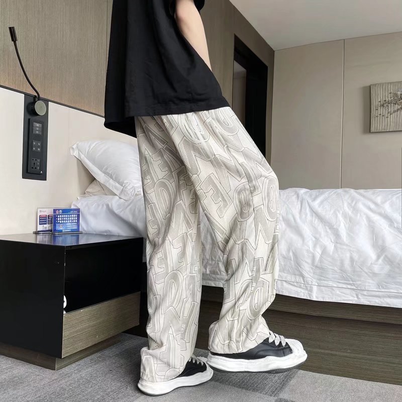 跨境灯芯绒裤子男满印高街痞帅ins休闲长裤潮流宽松阔腿裤港风详情20