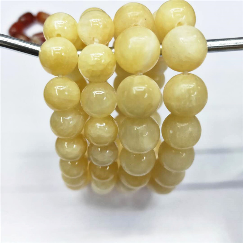 Wholesale of new type of natural beige jade bracelets, DIY beige jade bracelets, direct sales from the manufacturer of natural stone bracelets pic 3