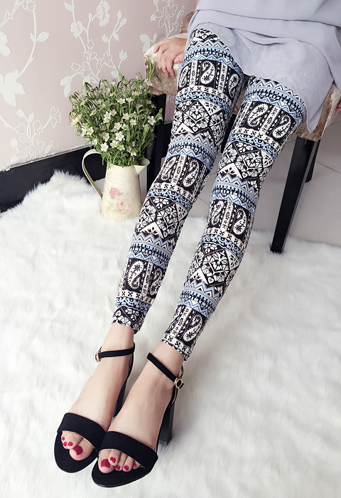 New spring dress, large-sized stretch, colorful star graffiti, personalized leggings for women pic 57