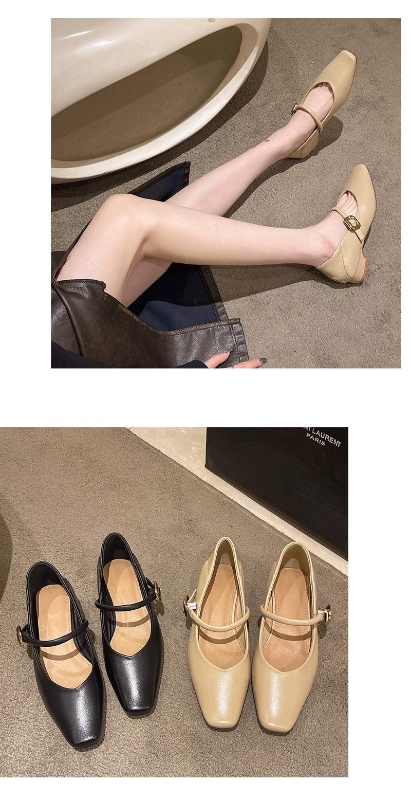 头层牛皮小单鞋女2024春夏季新款浅口低跟时装真皮小皮鞋一件代发详情9