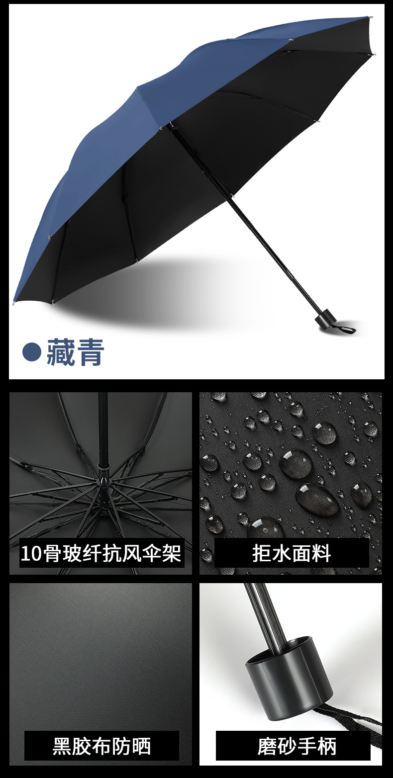 【厂家直销】雨伞定制批发可印logo图案晴雨两用太阳伞广告折叠伞详情16