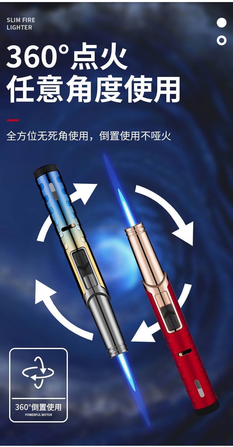 Simple moxibustion windproof lighter, cigar red mini compact high-temperature resistant creative inflatable Wenzhou lighter pic 22