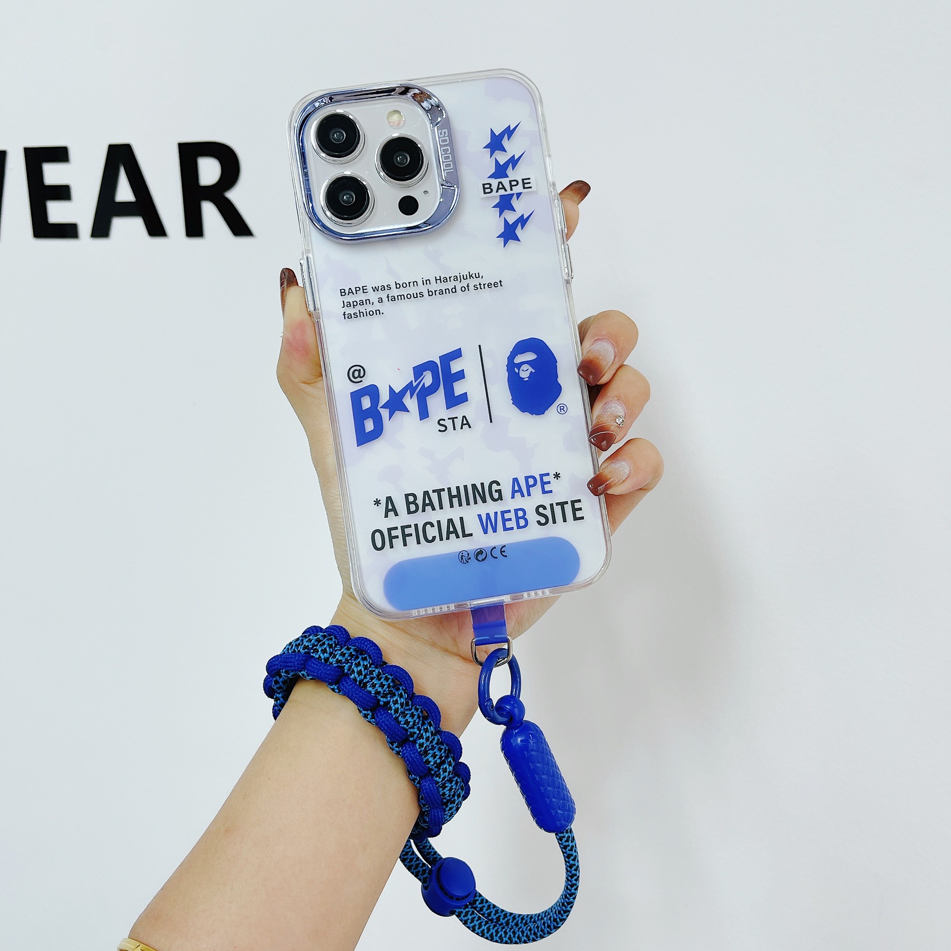 跨境爆款手机挂绳短绳编织手腕绳可拆卸手机手链配TPU手机垫片详情6