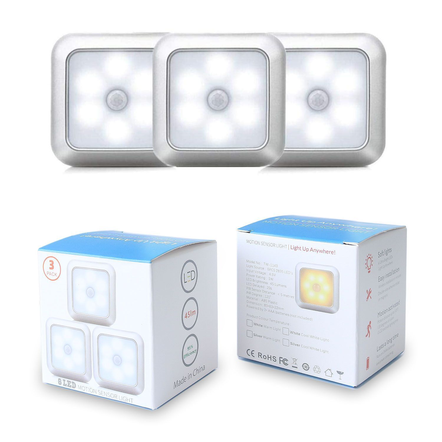 Induction lights, night lights, human body light control induction lights, indoor cabinet smart lights, battery lights, e-commerce cross-border lights pic 30