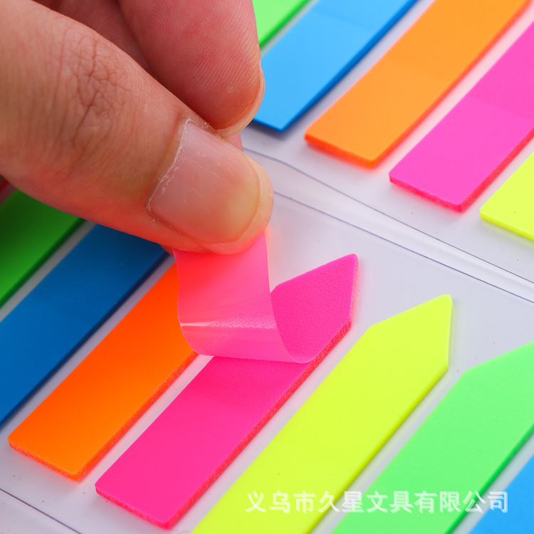 Jiuxing PET semi-transparent sticky Notes, 8-color rainbow creative label index stickers with ruler function, student stationery pic 21