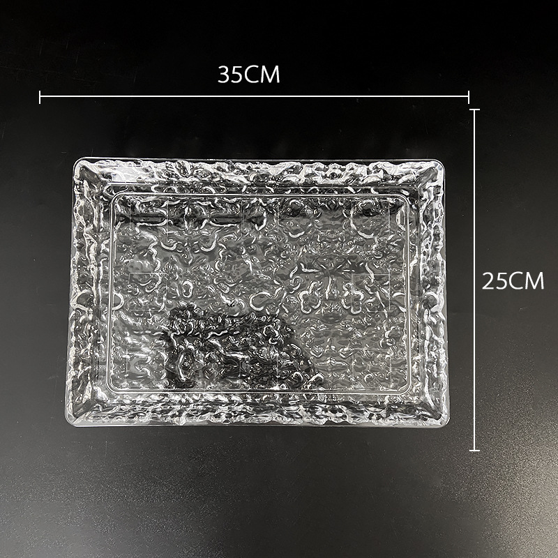 Ice-patterned acrylic fruit plates, snack plates, dried fruit candy plates, round crystal transparent fruit plates, KTV bars, home use pic 15