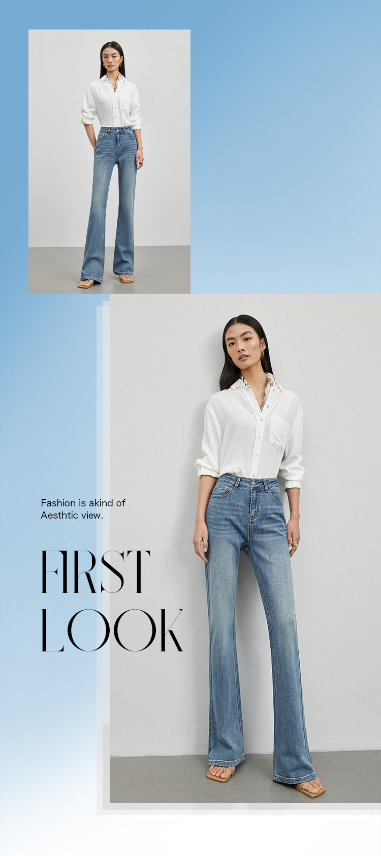 High-end flared jeans for women in the autumn of 2024, high-waisted, retro fringed, slimming, floor-length hoof-shaped pants pic 11