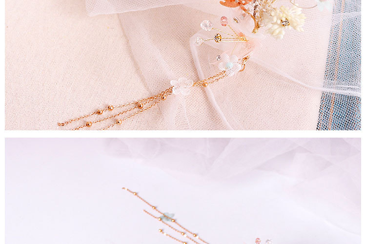 New Korean-style headband for brides, super fairy-like pink starry sky tassel edge clip, wedding style headwear wholesale pic 10