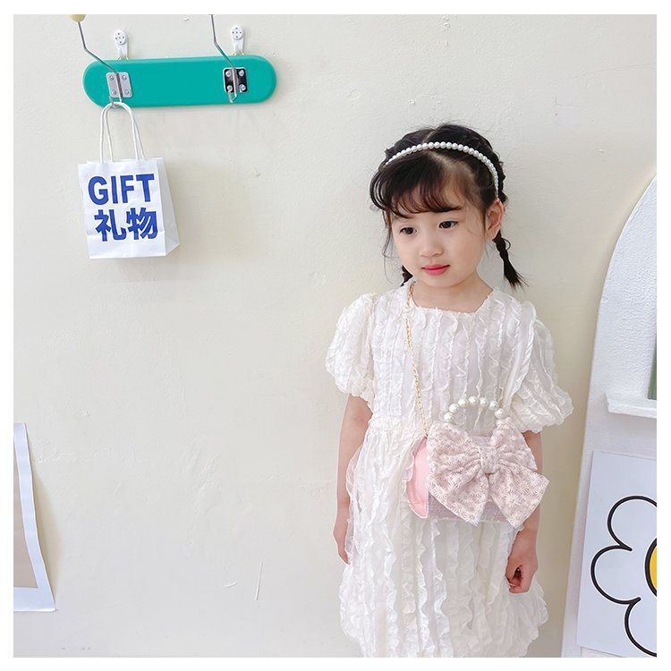 可爱女童斜挎包小香风时尚儿童手提斜背包包公主淑女珍珠包单肩包详情18