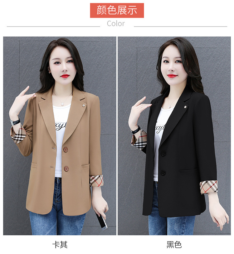 秋季薄款小西装外套女2022年新款春秋女式韩版修身气质短款上衣服详情9