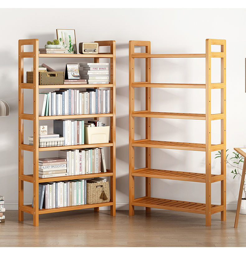 楠竹简易书架落地儿童客厅多层置物架桌面实木学生收纳储物书柜子详情37