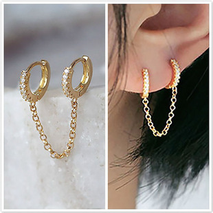 Zircon leaf earrings, long and elegant, versatile earrings S925, exquisite earrings design sense, beautiful stud earrings for women B460 pic 9