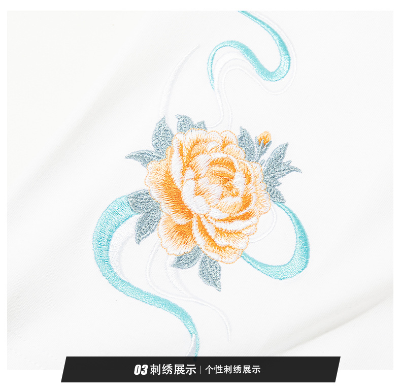2025新款中国风凤凰绣花T恤男纯棉半袖t恤国潮原创宽松百搭圆领短详情18