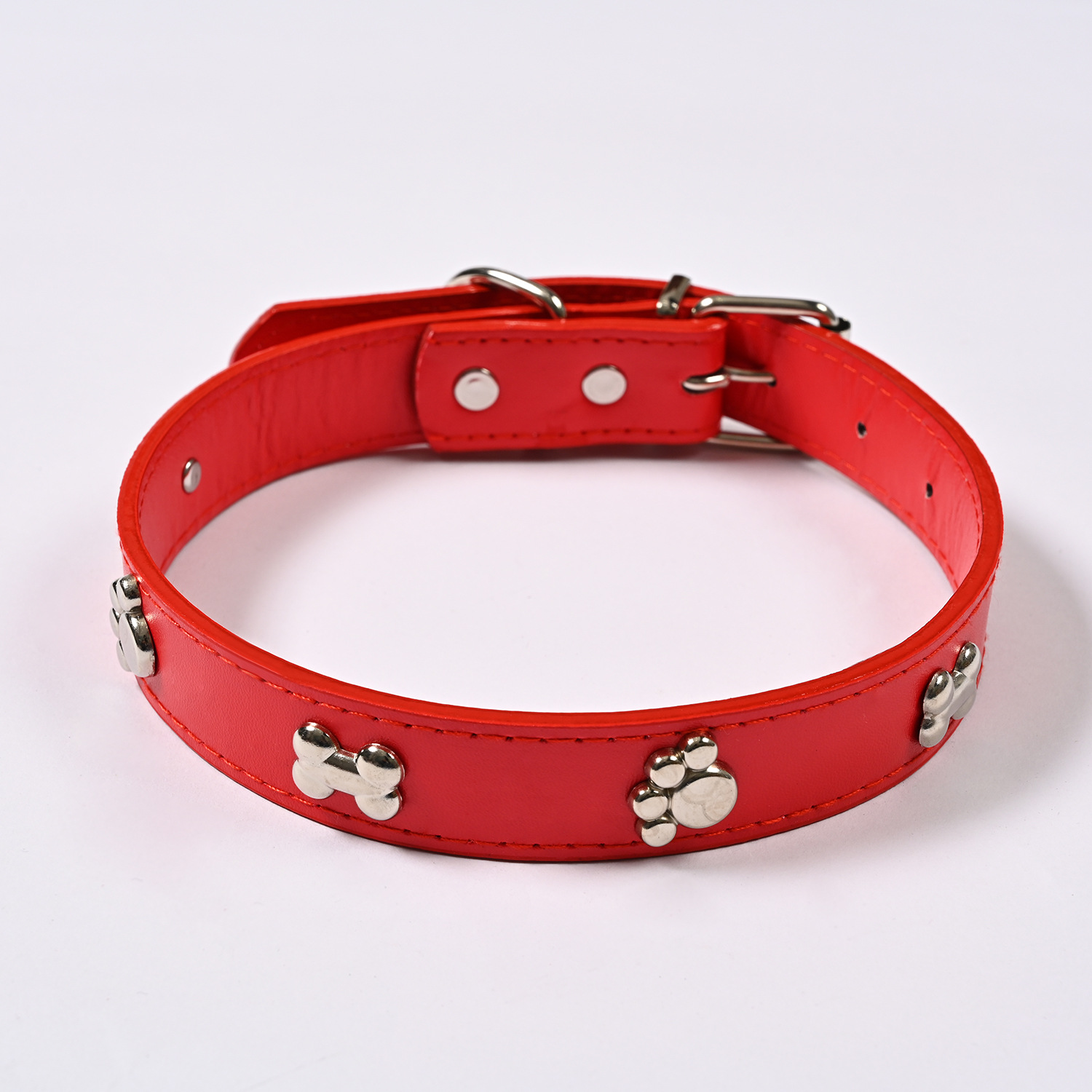 Wholesale of PU leather dog collars, fashionable and durable, adjustable small, medium and large dog neck and collar pet supplies pic 7