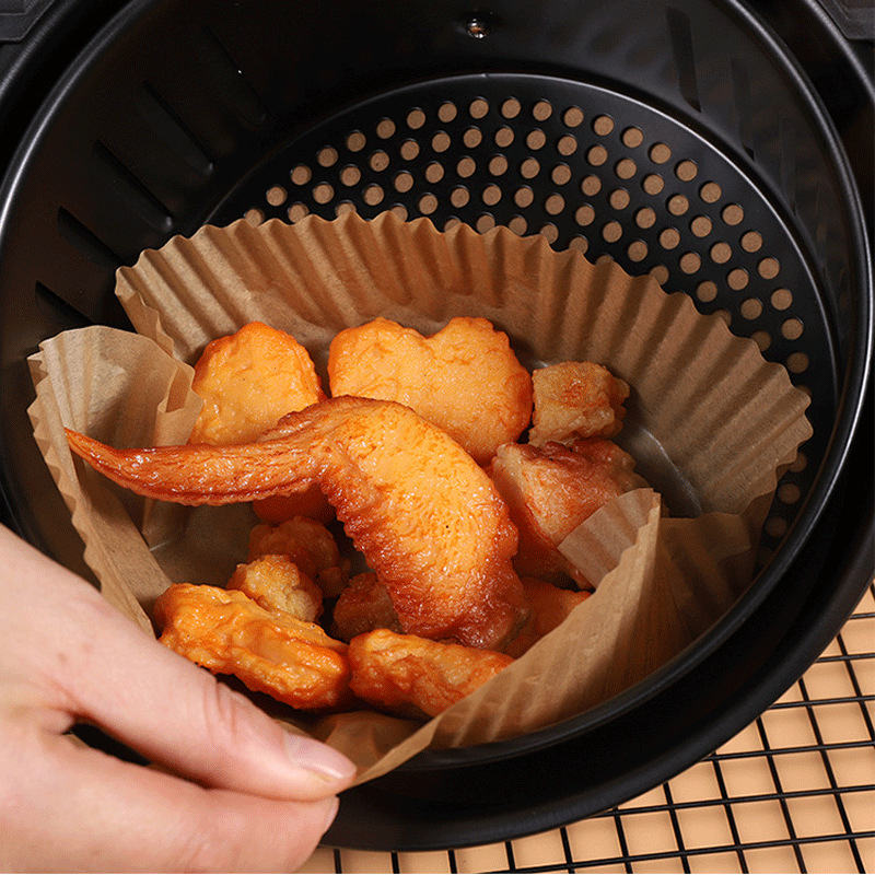 家用空气炸锅专用纸圆形硅油纸盘食品级不粘锅吸油纸垫纸厂家直销详情7