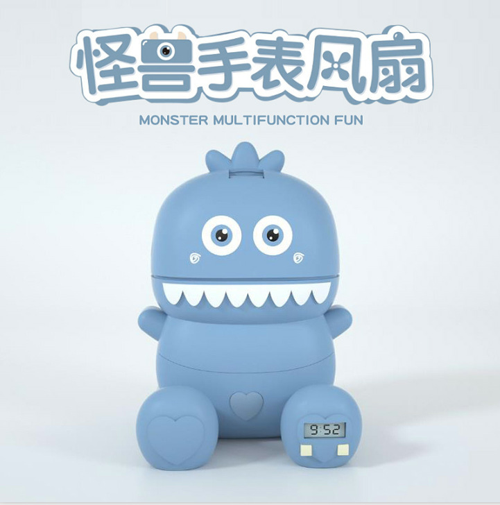 新款 儿童卡通多功能充电折叠网红电风扇 怪兽手表风扇 批发玩具详情15