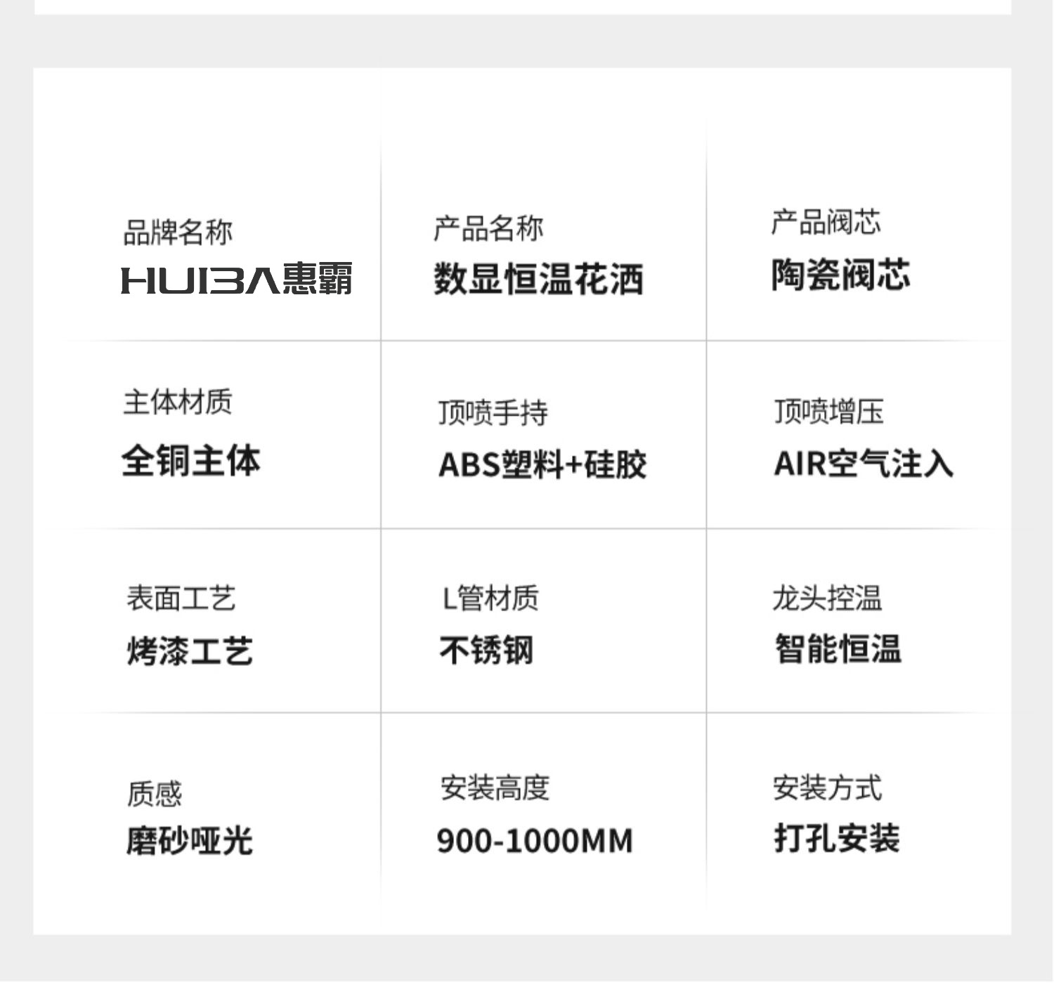 Wholesale of complete sets of household shower heads with constant temperature digital display, white all-copper piano shower heads for bathrooms, showers and sanitary ware pic 34