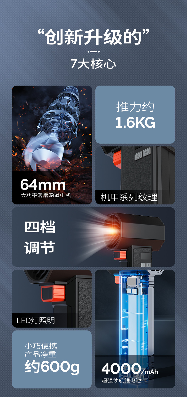 无 jetdry高速涡轮电动吹水机涵道风扇洗车清洁暴力风扇其他电风扇详情2
