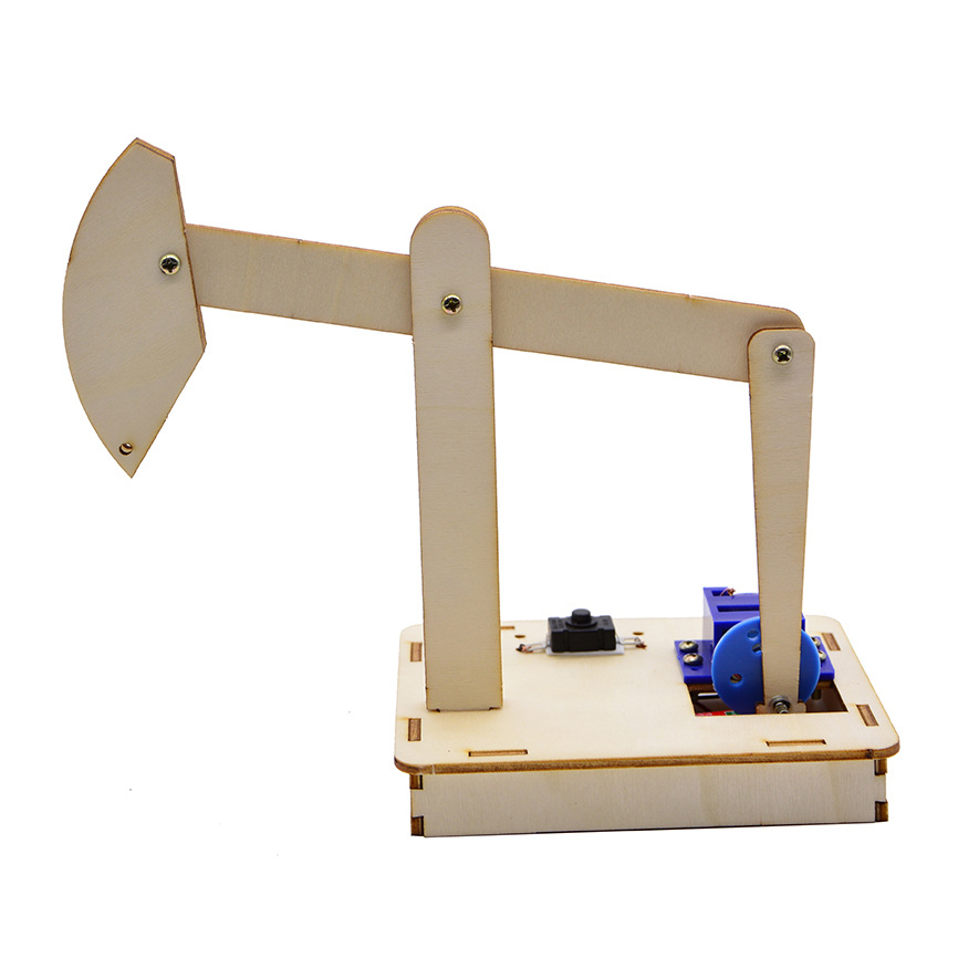 DIY oilfield oil extraction machine, oil pumping unit, tamper, small technological invention, handcrafted puzzle assembly model materials pic 3