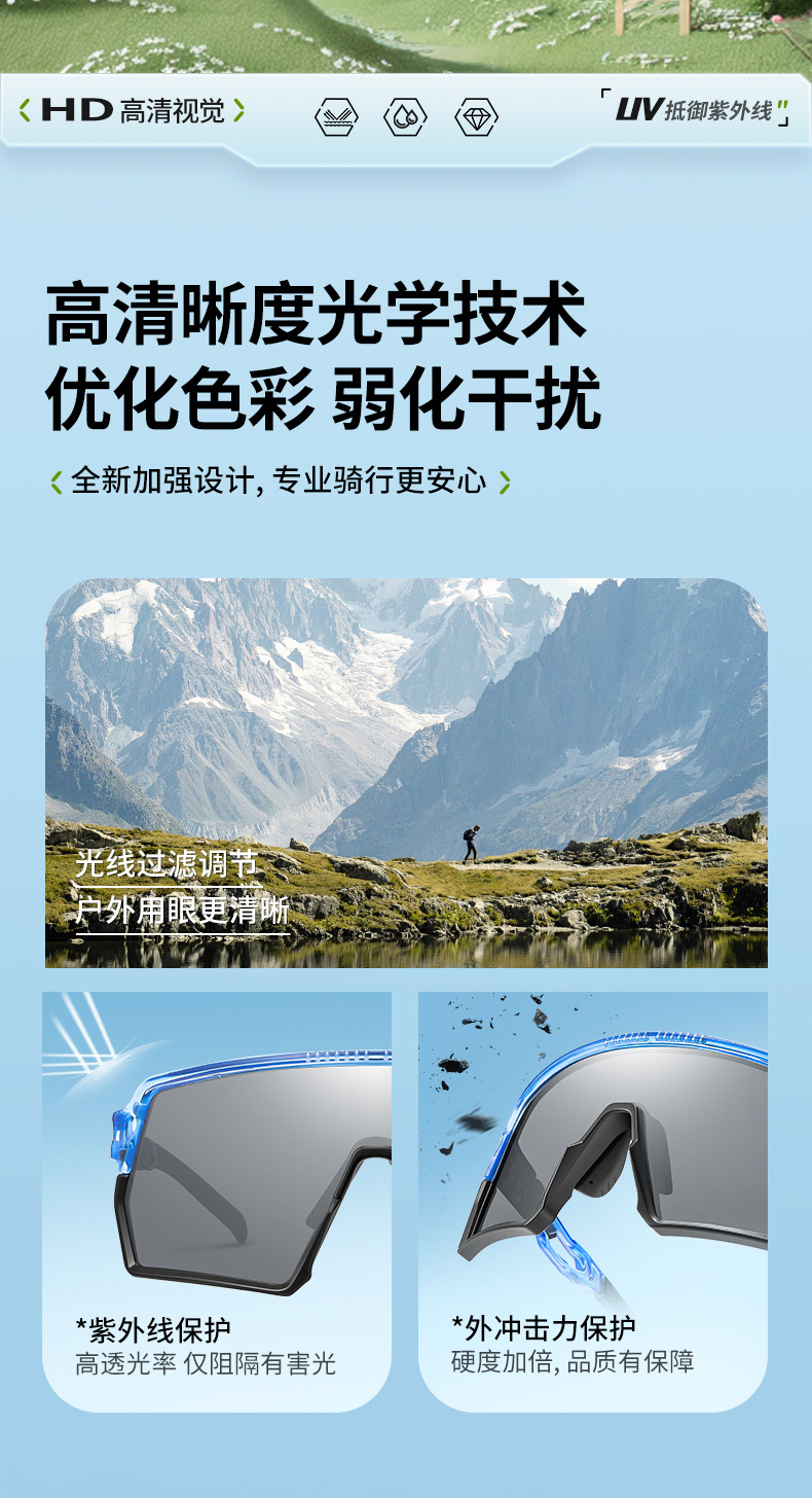 新款骑行男女一体式护目镜防风防沙户外运动眼镜大框炫彩太阳镜详情2