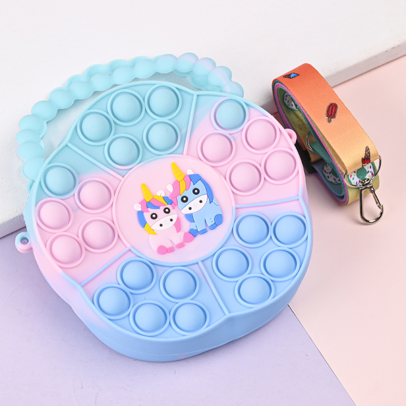 2023新款儿童花型手提单肩斜挎包卡通迷你可爱泡泡包硅胶手提零钱详情17