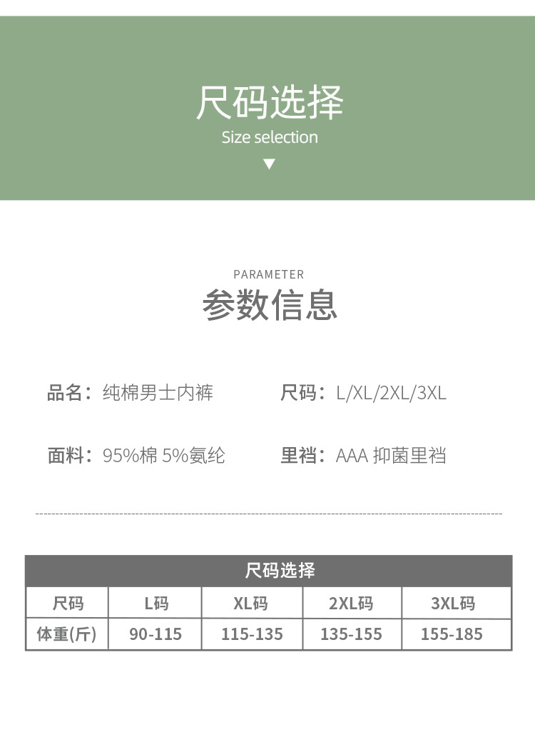 男士纯棉内裤男生大码青年印花男内短裤高档全棉平角宽松透气运动详情10