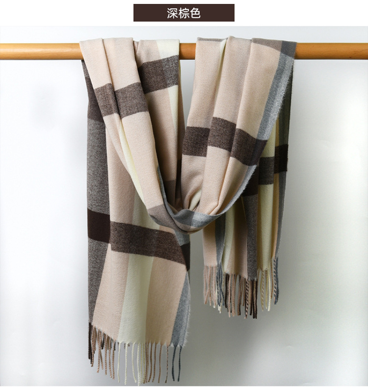 2022 New style of checkered scarf, Japanese and Korean fashion autumn and winter faux cashmere scarf for women, thick and warm scarf pic 17